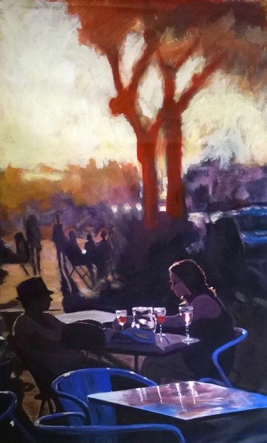 Terras met jong koppel